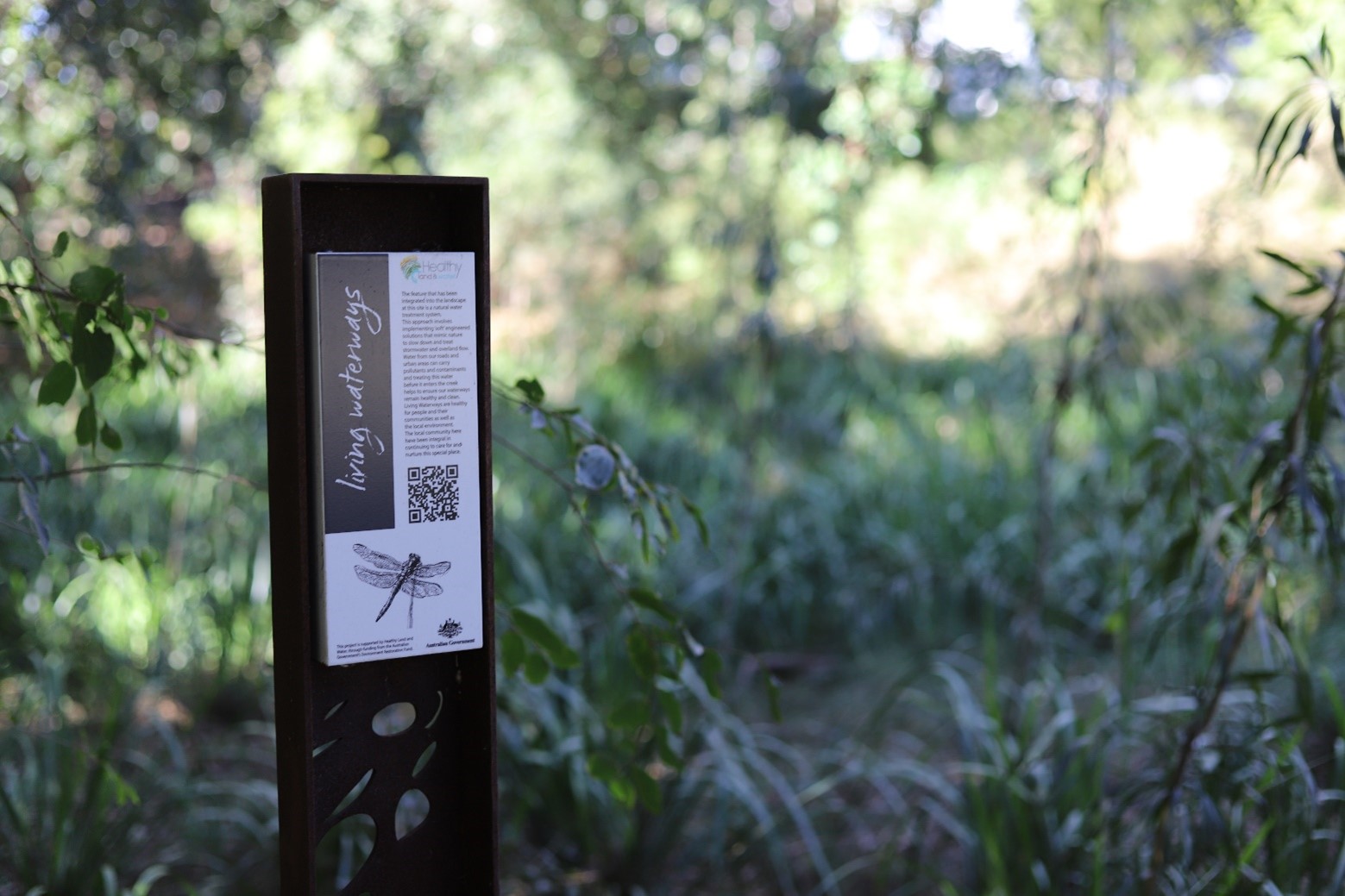 Living waterways sign