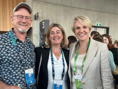 Nature Matters Launch Plib SMALL Julie and Paul Chatteton with Tanya Plibersek photo form Julie phone 2 edited