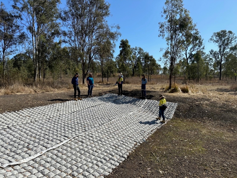 Rock mat at the site
